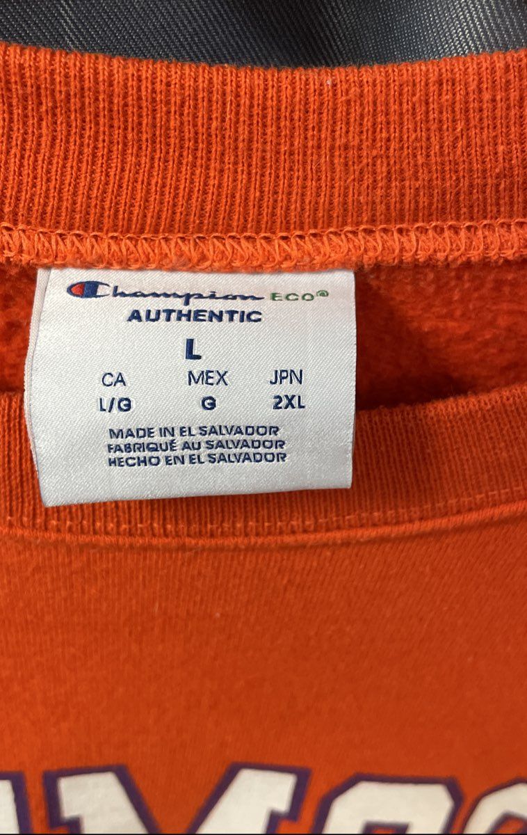 Champion Men's Clemson Tigers Orange Graphic Fleece Crew Neck Sweatshirt Sz L