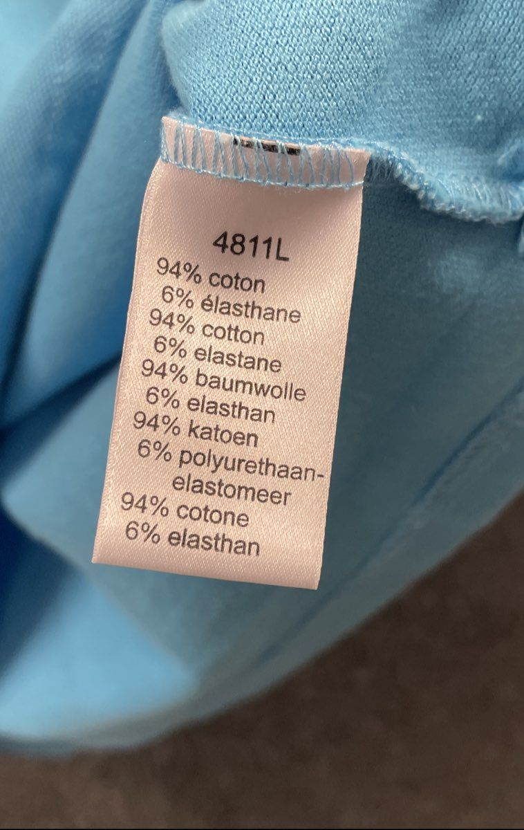 Lacoste Women's 4811L Light Blue Stretch Pique Short Sleeve Polo Shirt Sz 40
