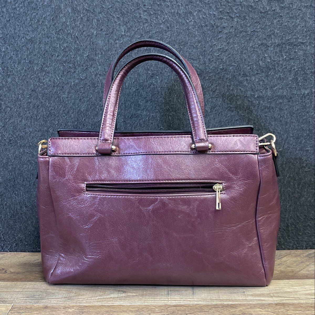 Mellow World Plum Floral Embossed Satchel Handbag Crossbody Bag