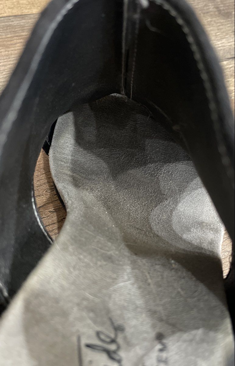 Life Stride Soft System Black Perforated Peep Toe Wedge Sandals Size 7.5M