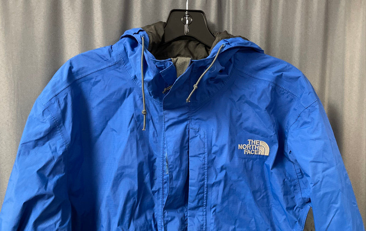 The North Face Men's Blue Windbreaker Jacket Full Zip Hooded Mesh Lined Sz S