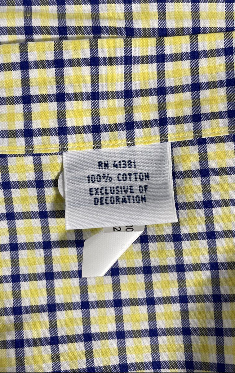 Ralph Lauren Men's Blue Yellow Plaid Long Sleeve Button Down Shirt 100% Cotton M