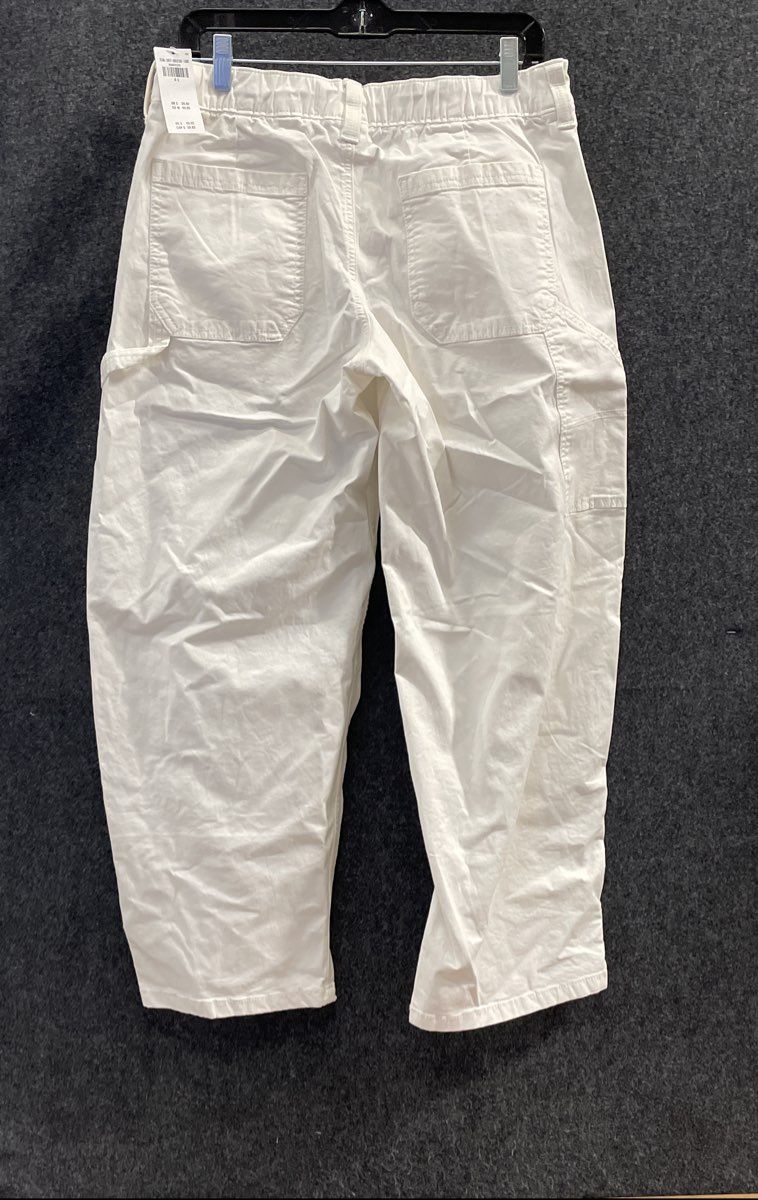 Hollister Women's White Low-Rise Taper Baggy Utility Carpenter Pants Sz 8S NWT