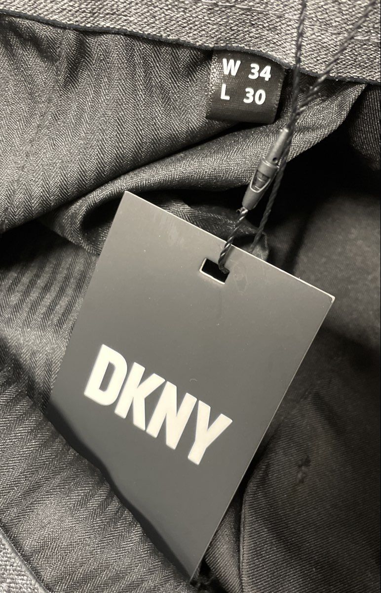 DKNY Men's Gray Stretch Slim Fit Flat Front Trousers Pants Sz 34x30 NWT