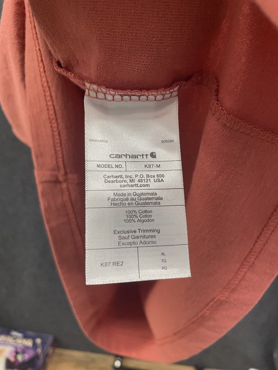 Carhartt Men's Rust Loose Fit Heavyweight Cotton Pocket T-Shirt Model K87 Sz XL