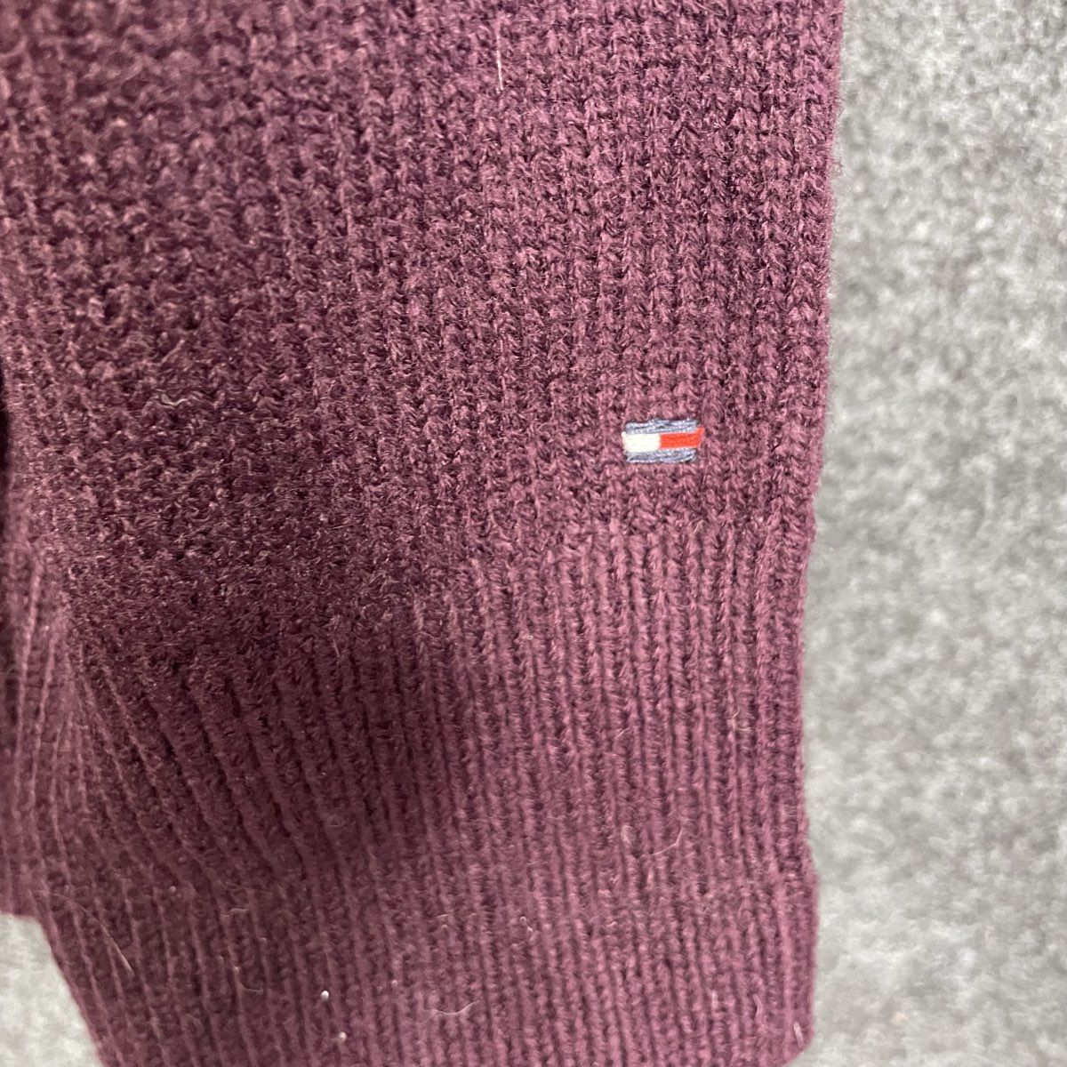 Tommy Hilfiger Women's Burgundy Fair Isle Yoke Turtleneck Knit Sweater Sz L