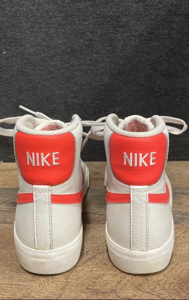 Nike Blazer Mid 77 White Habanero Red High Top Sneakers Youth Size 4Y