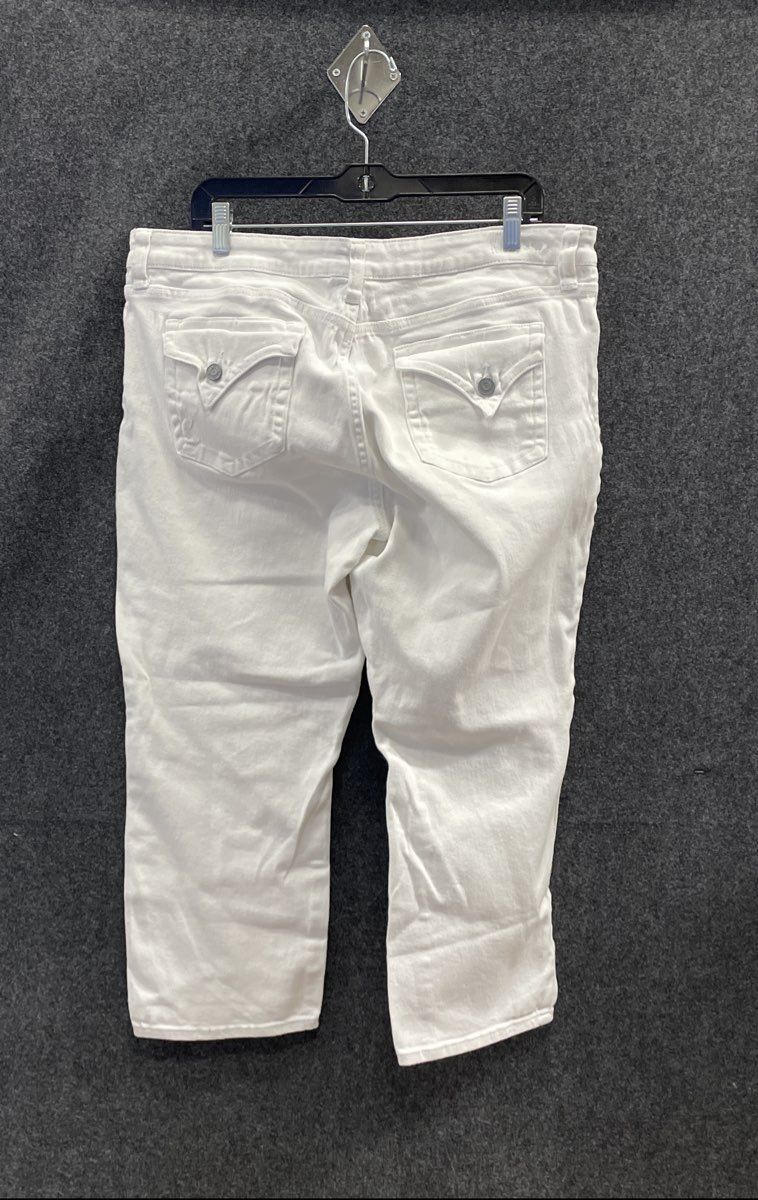 KUT from the Kloth Women's White Flap Pocket Stretch Cropped Jeans Size 16