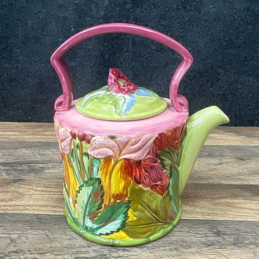 Tracy Porter The Citrine Collection Hand Painted Tea Pot Floral Design