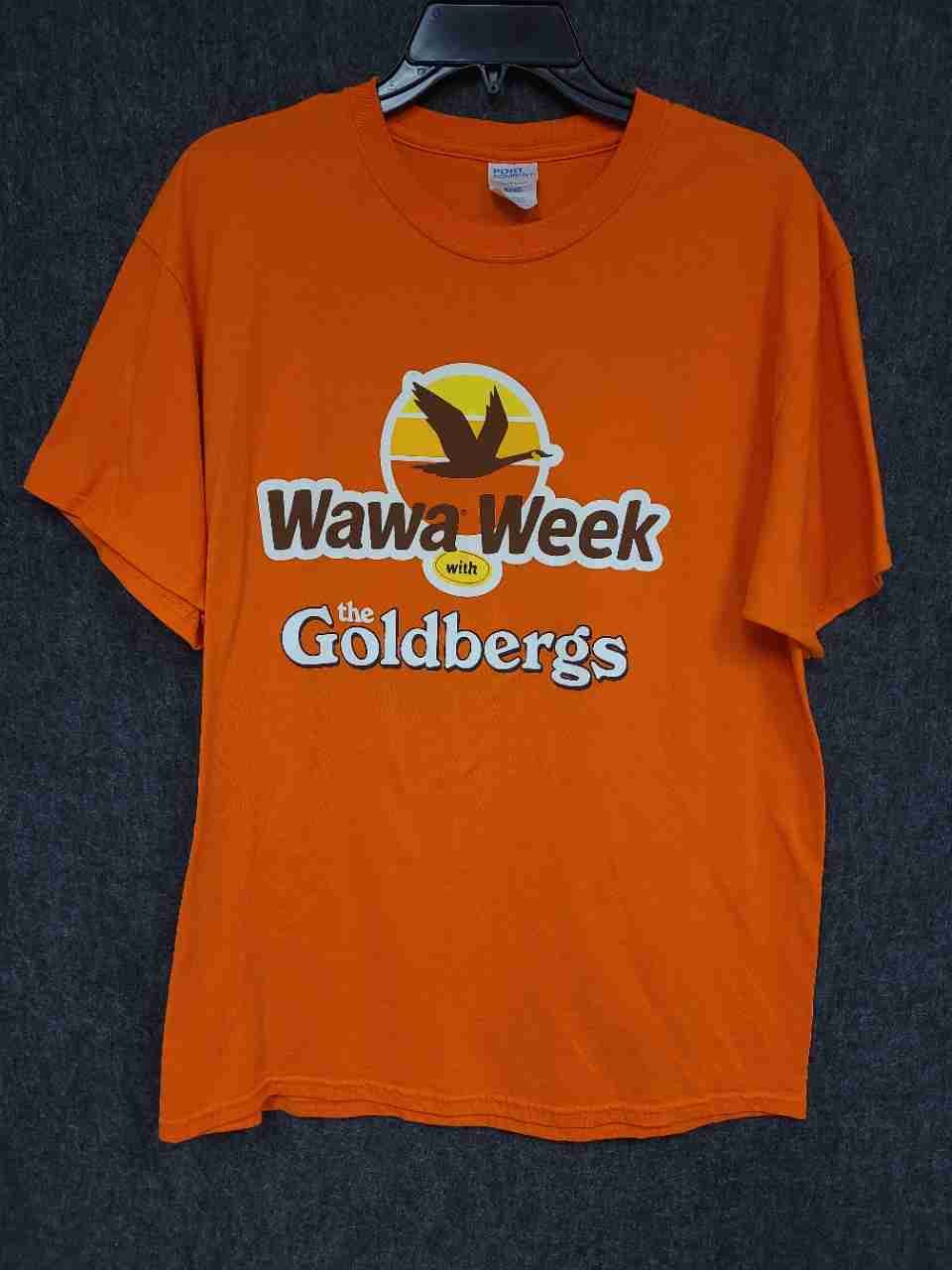Port & Company Men's Orange Wawa Week with the Goldbergs T-Shirt Sz L
