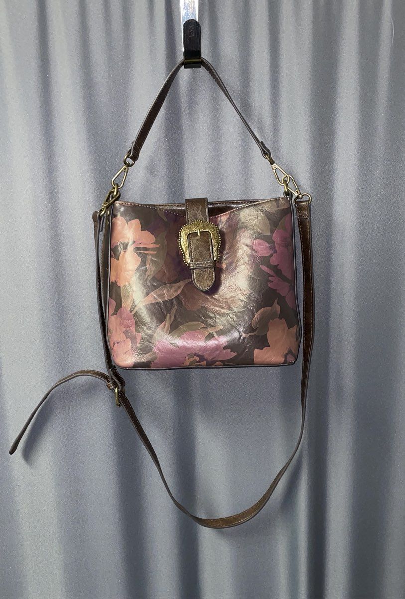 The Pioneer Women Brown/Pink Floral Bucket & Drawstring Bag