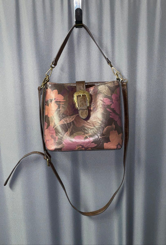 The Pioneer Women Brown/Pink Floral Bucket & Drawstring Bag