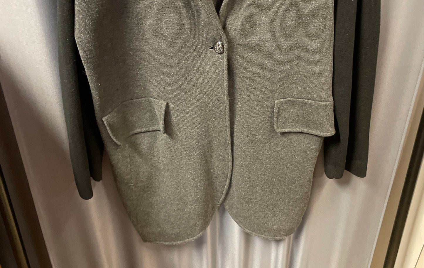 Lauren Ralph Lauren Women's Gray Black Colorblock Knit Blazer Cardigan Sz 2X