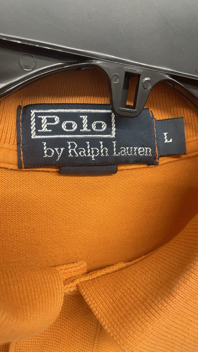 Polo Ralph Lauren Men's Orange Short Sleeve Polo Shirt Green Pony Logo Sz L