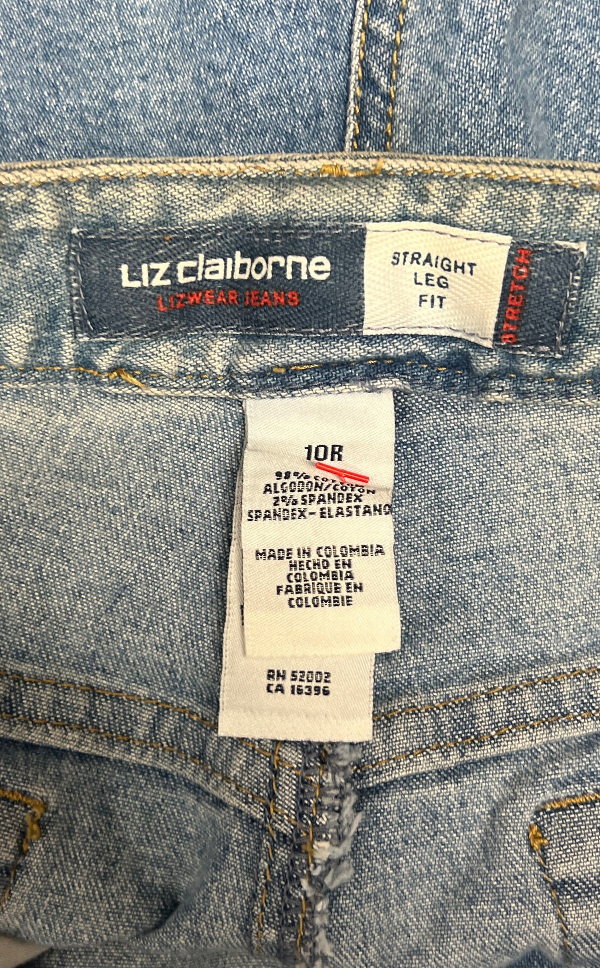 Liz Claiborne Women's Light Wash Blue Stretch Straight Leg Jeans Sz 10R