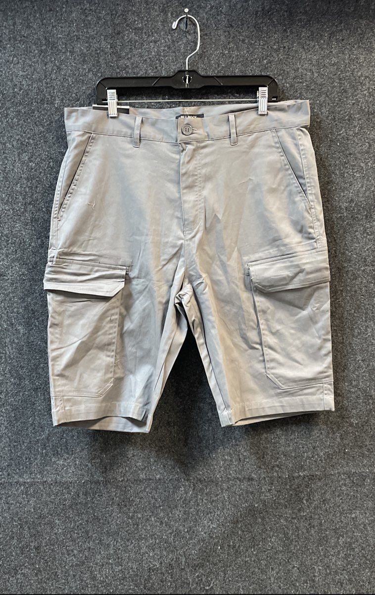 Blu Rock Men's Grey Cotton Blend Cargo Shorts Size 34 NWT