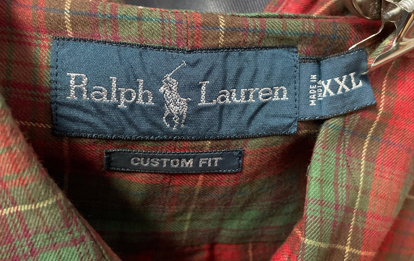 Ralph Lauren Men's Red Green Plaid Custom Fit Long Sleeve Button Down Shirt XXL
