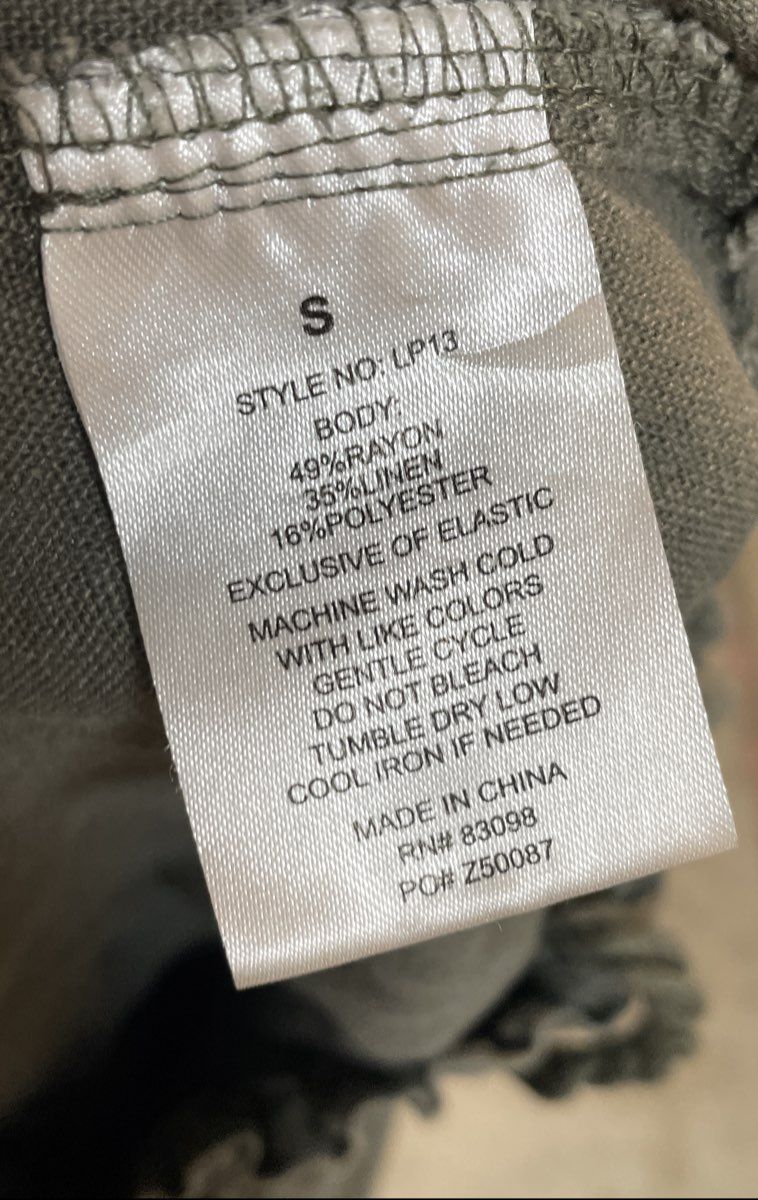 Ci Sono Women's Green Linen Blend Paperbag Waist Wide Leg Pants Sz S