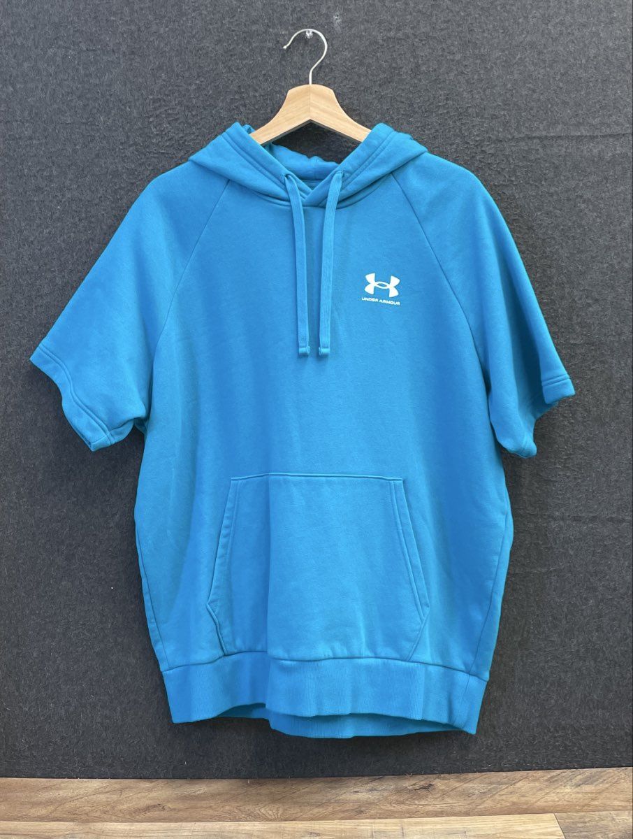 Under Armour Men's Blue Sleeveless Fleece Pullover Hoodie Size Large