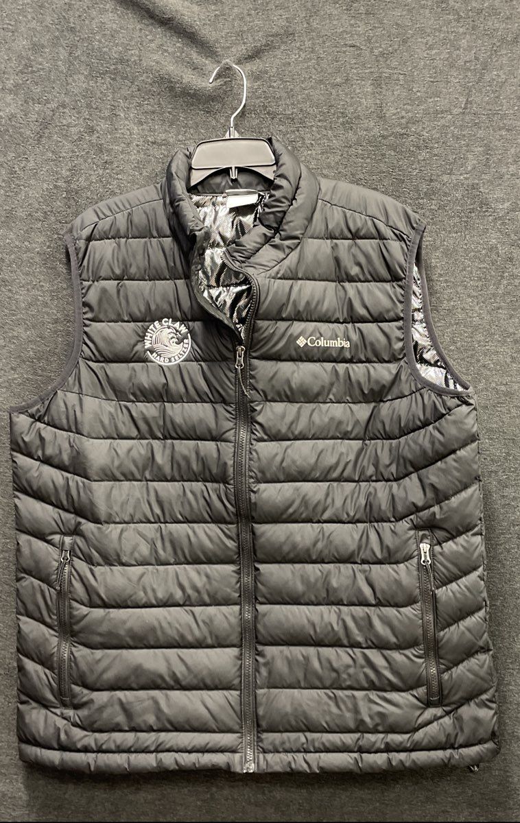 Columbia Men's Powder Lite Vest Black Omni-Heat White Claw Logo Puffer Sz XL