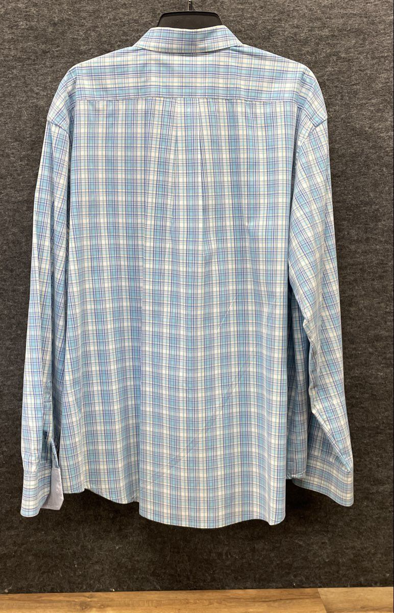 Izod Men's Lot of 2 Button Down Shirts Mint Green Blue Plaid Size XXL