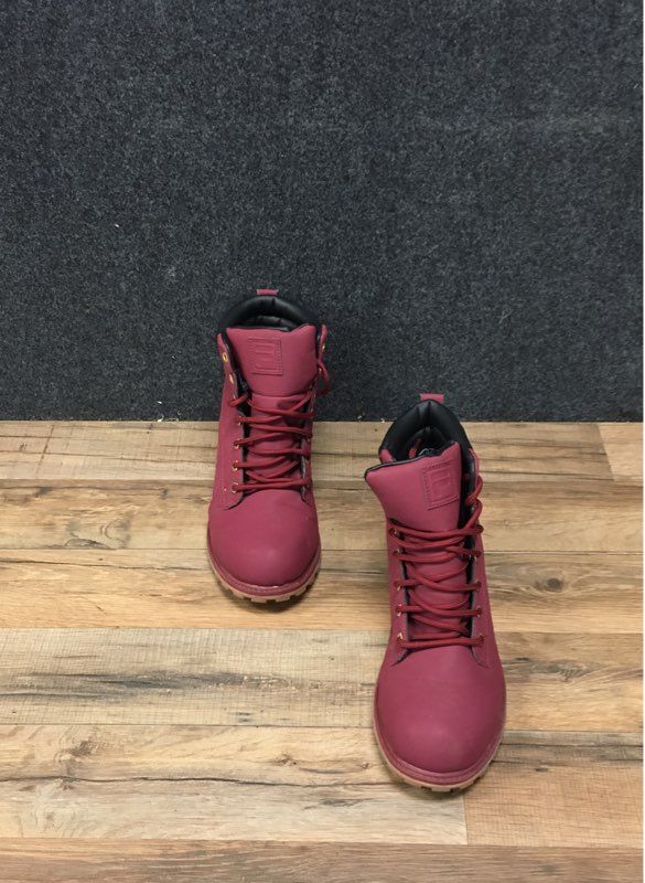 Fila Edgewater 12 Burgundy Waterproof Hiking Work Boots Men's Size 8