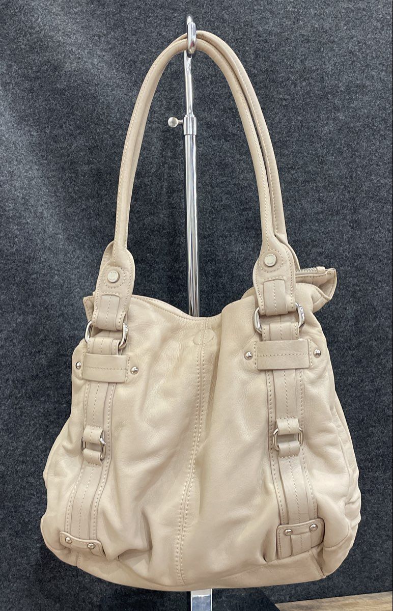 Tignanello White Leather 20th Anniversary Shoulder Bag Hobo Purse