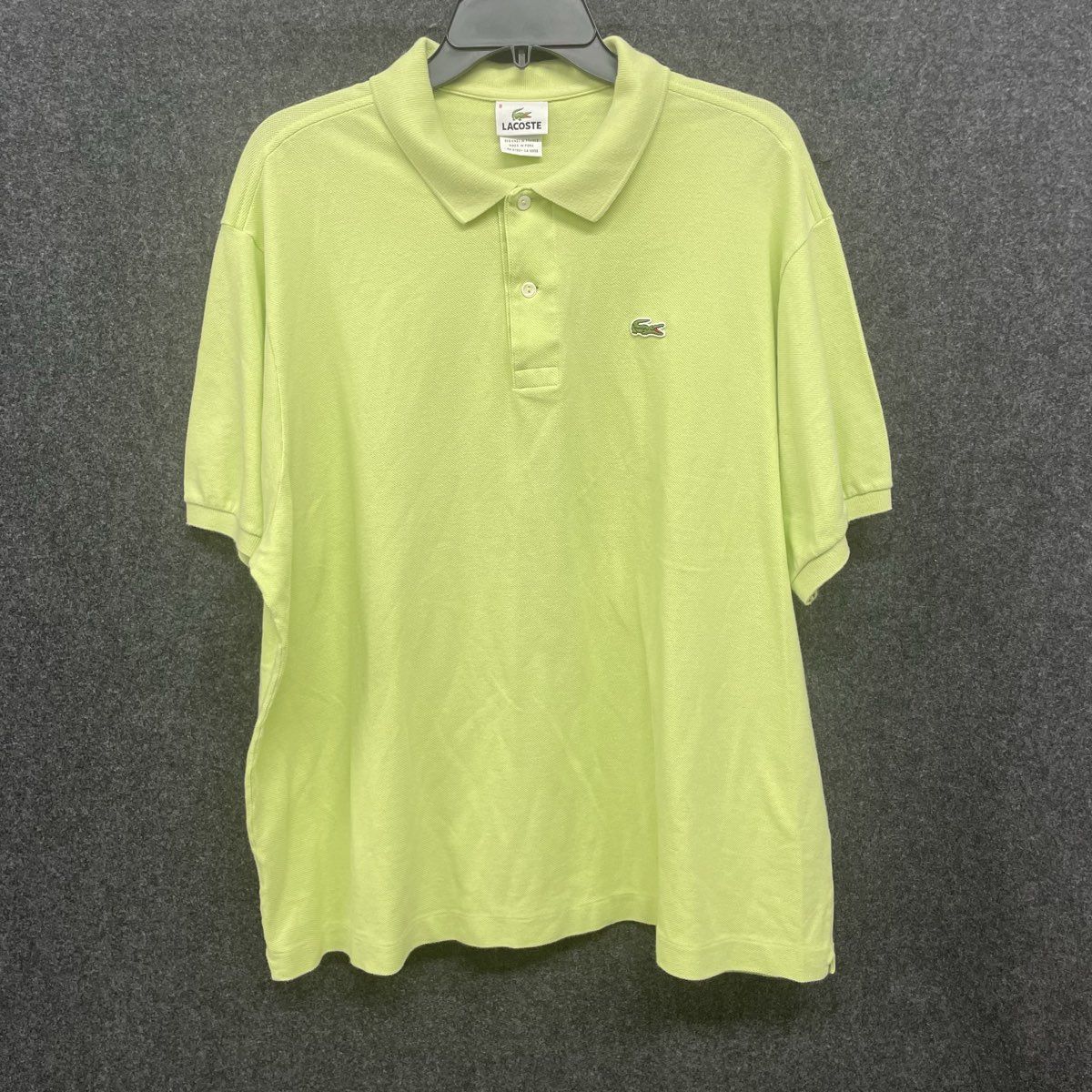 Lacoste Men's Green Pique Cotton Short Sleeve Polo Shirt Size 8