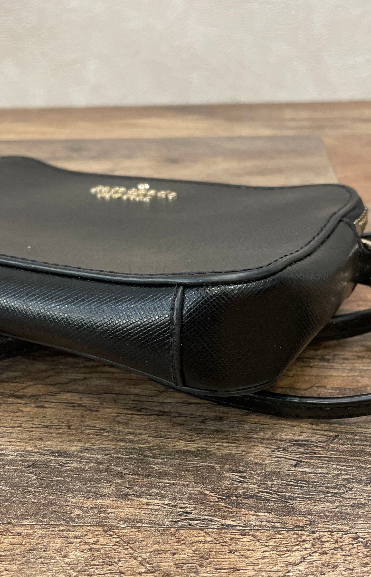 Kate Spade Black Saffiano Leather Camera Crossbody Bag Gold Hardware