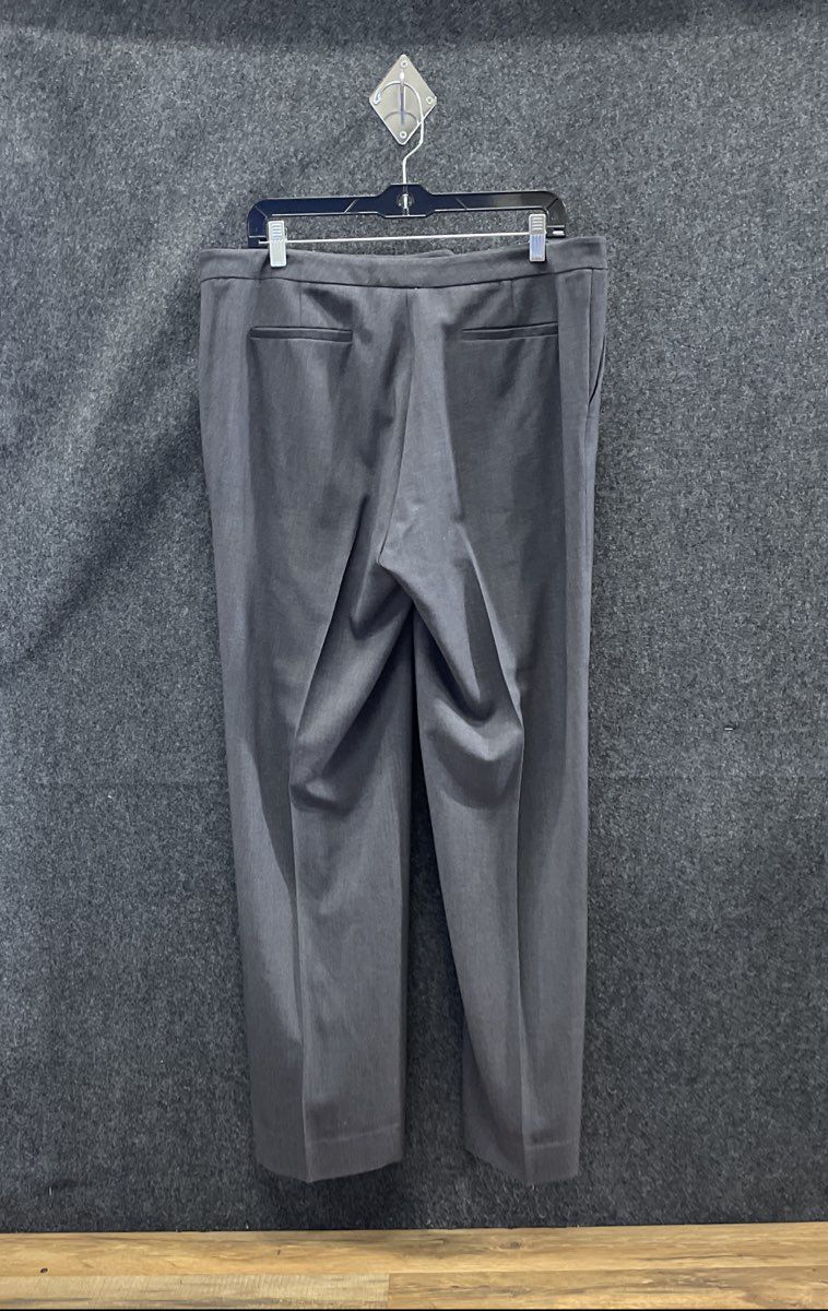 Calvin Klein Women's Grey Wide Leg Stretch Flat Front Dress Pants Sz 14