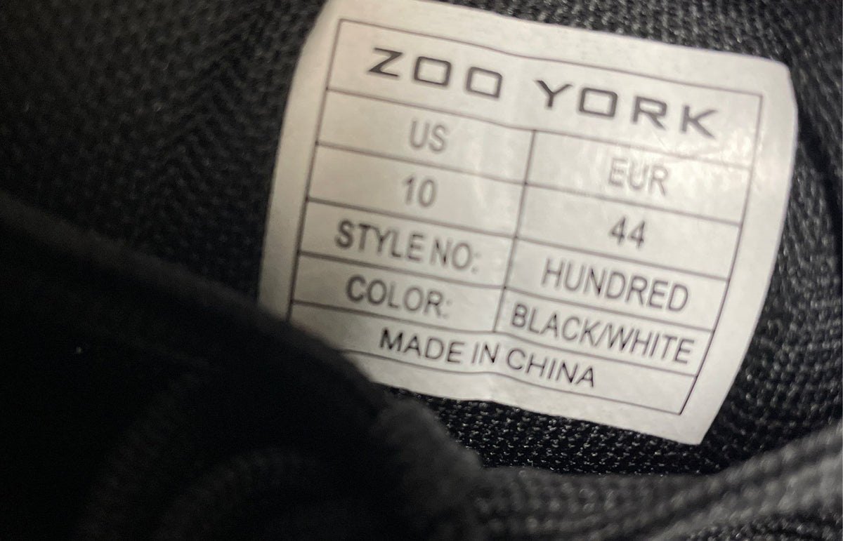 Zoo York Hundred Black White Low Top Skate Sneakers Men's Size 10