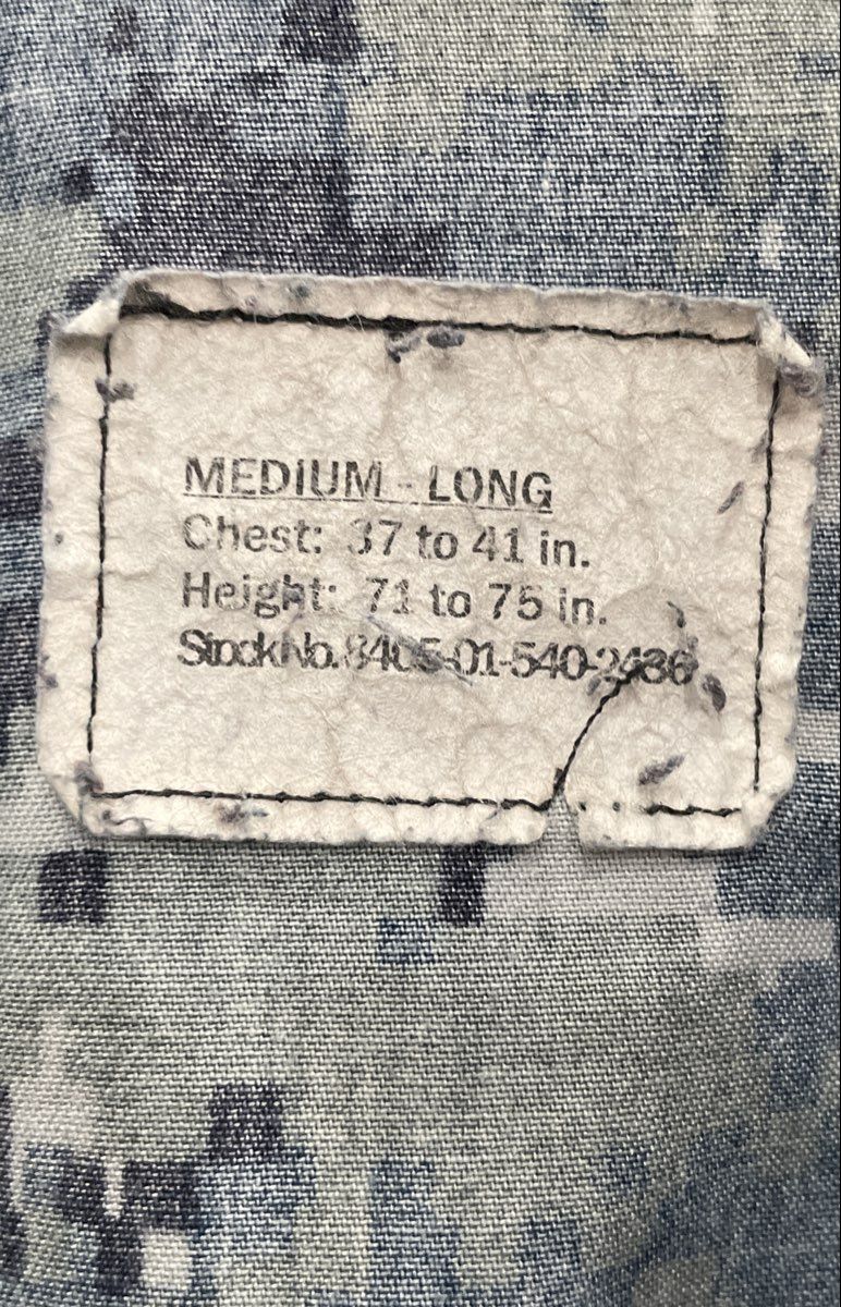 US Navy Men's NWU Type I Blouse Blue Digital Camo Air Warfare Meadows Med Long