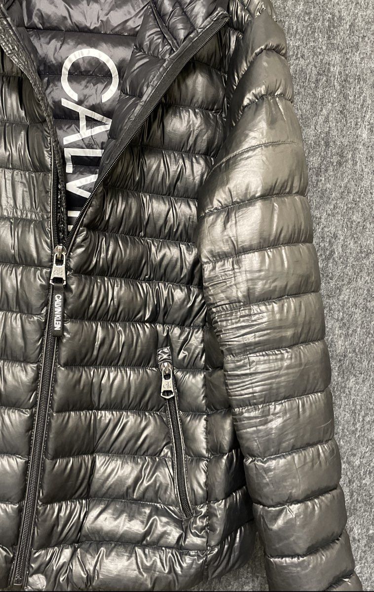Calvin Klein Men's Black Packable Hooded Puffer Jacket 7 Degree Down Sz M