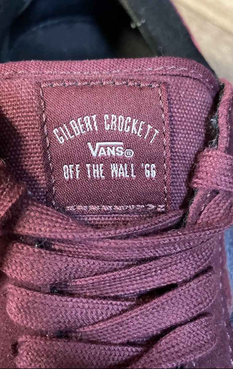 Vans Gilbert Crockett Pro Burgundy Navy Blue Gum Skate Shoes Size 7.5