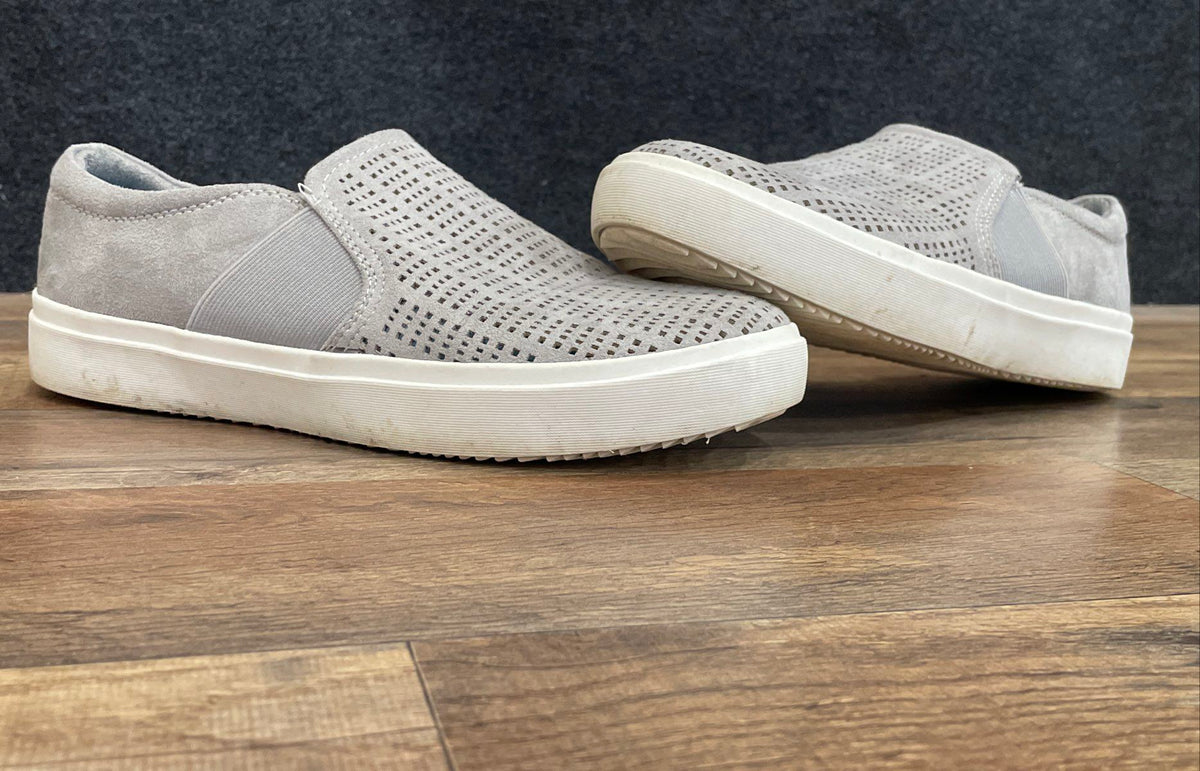 Dr. Scholl's Madison Grey Perforated Suede Slip On Sneakers Size 8.5M