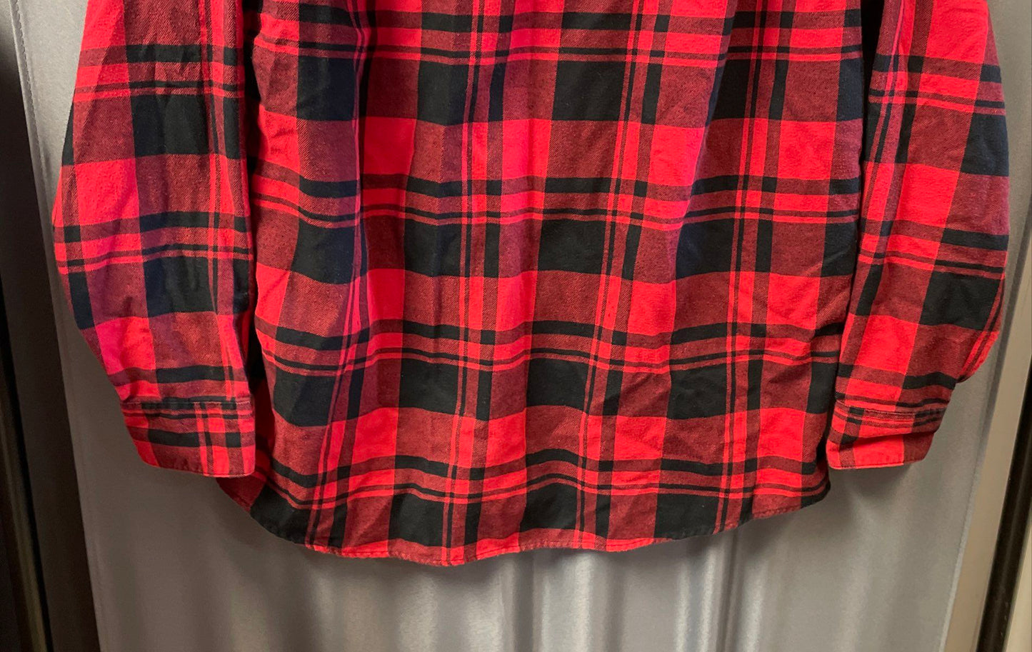 Vigilance Elite Mens Red Black Plaid Flannel Shirt Long Sleeve Made in USA Sz XL