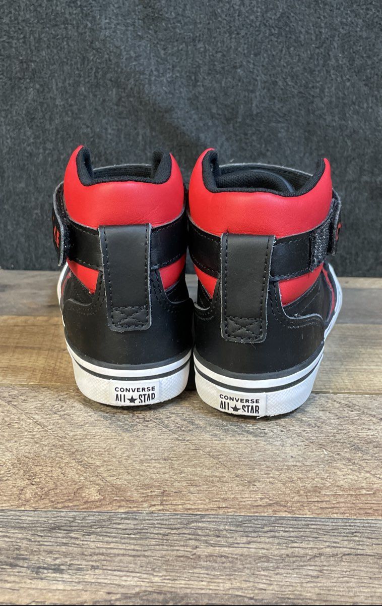 Converse Pro Blaze Strap Black Red White High Top Youth Sneakers Size 2.5