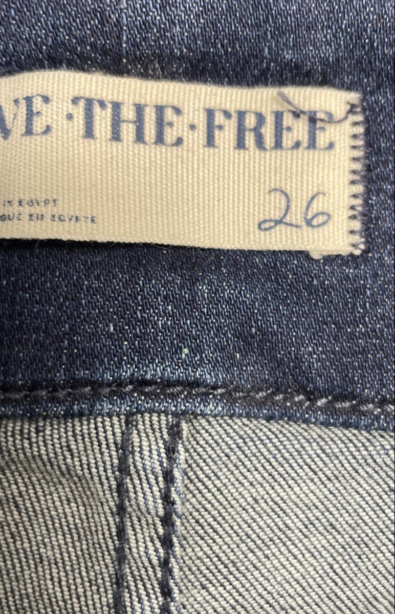 We The Free Women's High Rise Flare Jeans Blue Bell Bottom Stretch Sz 26
