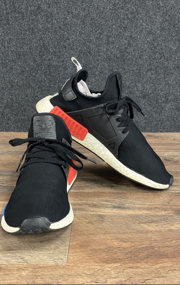 Adidas NMD_XR1 Core Black Solar Red Blue Running Sneakers Men's Size 13