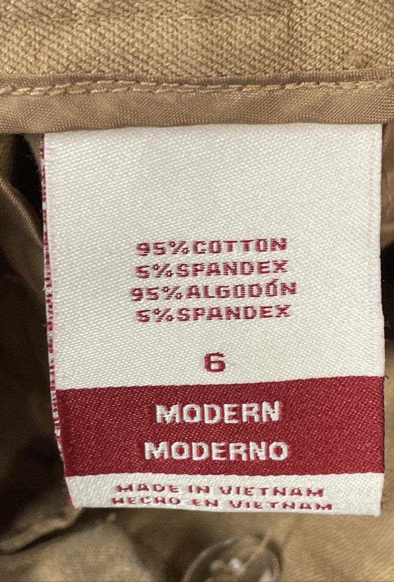 Merona Women's Khaki Modern Fit Stretch Cotton Blend Pants Size 6