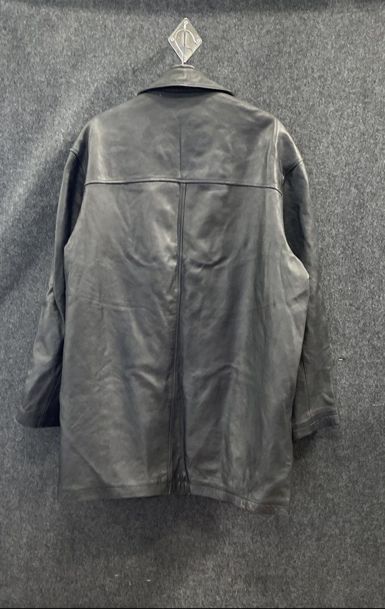 Vintage Y2K Mossimo Men's Black Genuine Leather Jacket Car Coat Sz XL