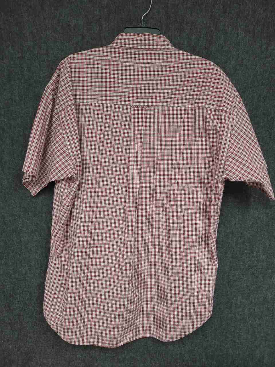 Chaps Ralph Lauren Men's Red Blue Plaid Short Sleeve Button Down Shirt Sz L