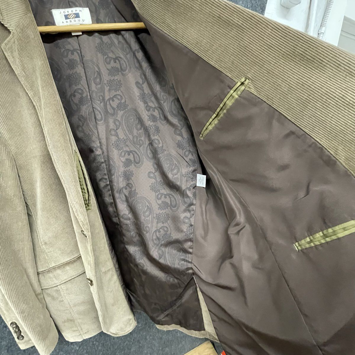 Joseph Abboud Men's Tan Corduroy Elbow Patch Blazer Sport Coat Size XL