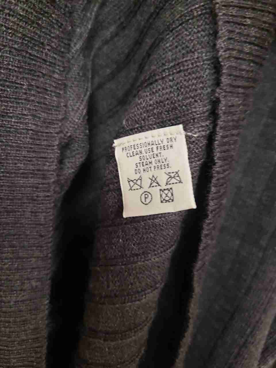 Vintage Y2K Eddie Bauer Men's Gray 100% Wool Ribbed Mock Neck Sweater Sz XL Tall