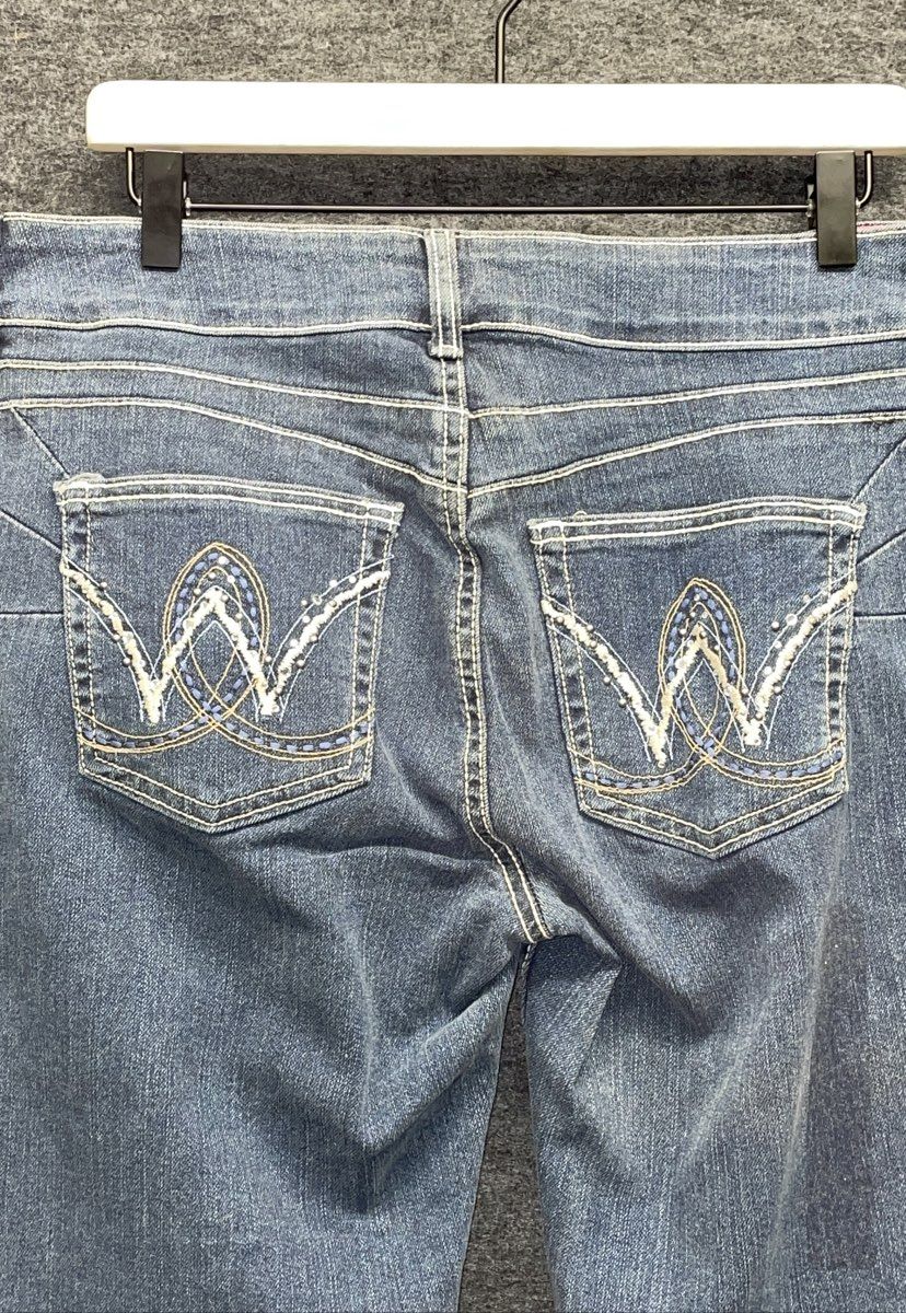 Wrangler Women's Blue Aura Bootcut Embroidered Pocket Jeans Sz 11/12x34