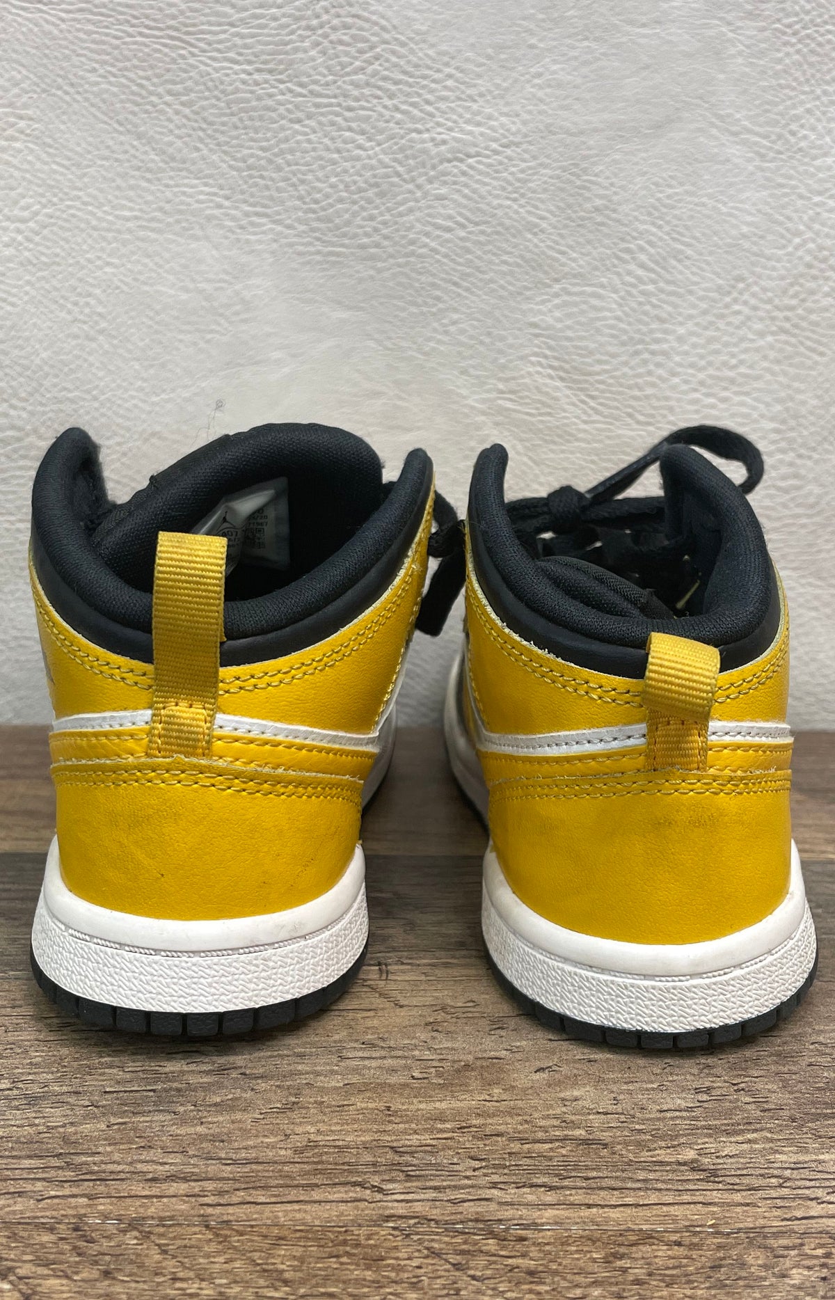 Nike Air Jordan 1 Mid Yellow Ochre Black White Toddler Size 10C