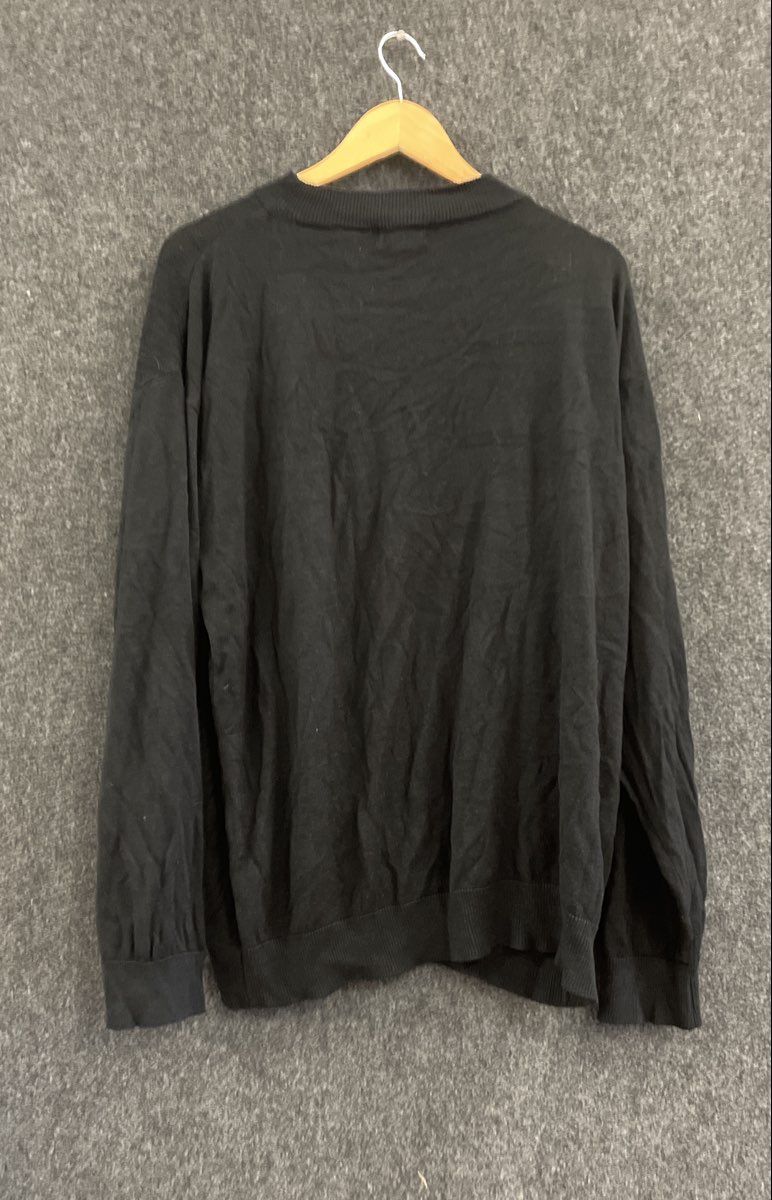 Vintage 90s Trust Men's Black Textured Knit Mock Neck Pullover Sweater Sz 2XL