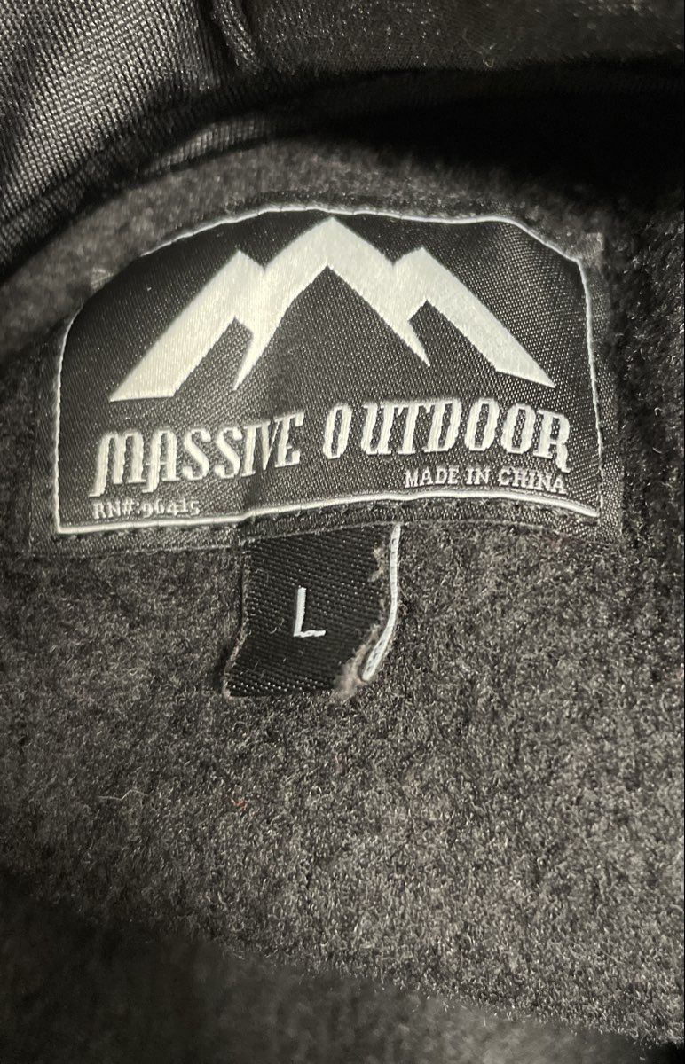Massive Outdoor Men's Black Fleece Southwestern Aztec 1/4 Zip Hoodie Sz L