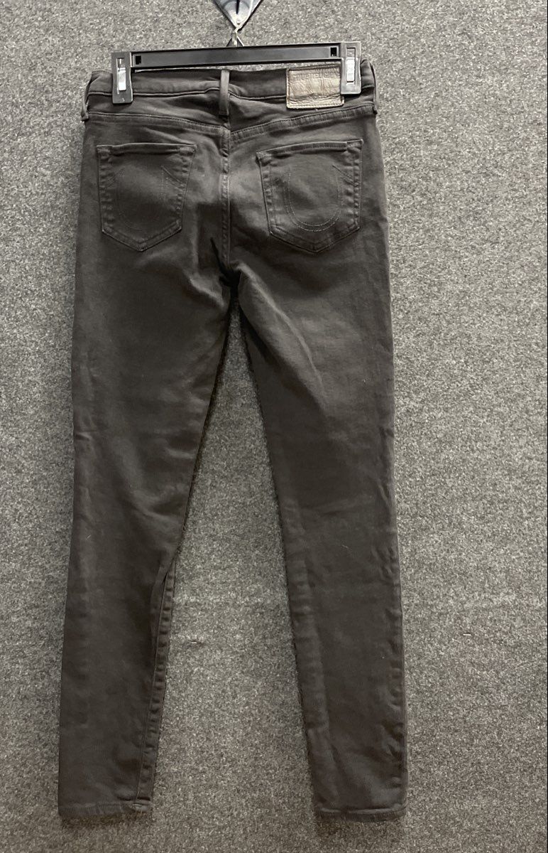 True Religion Women's Mid Rise Super Skinny Jeans Black Sz 27