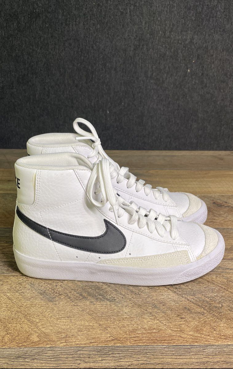 Nike Blazer Mid '77 Vintage White Black Youth High Top Sneakers Size 4.5Y